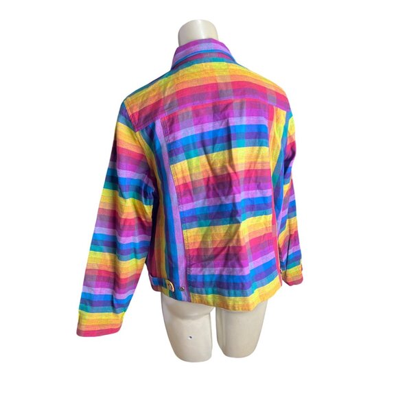 Draper’s And Damon’s xl womens button Jacket Colorful rainbow Vintage Style A777 - Picture 5 of 12